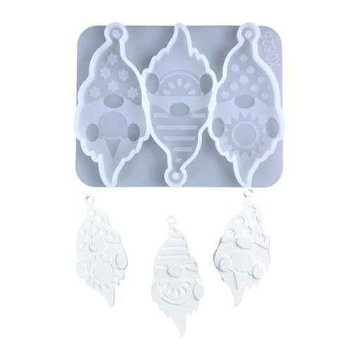 Schlüsselanhänger-Formen mit 3 Mulden, Anhänger, Ton, Zwerge, Anhänger, Silikon, Handarbeit, detailliertes Design Schlüsselanhänger-Formen mit 3 Mulden, Anhänger, Ton, Zwerge, Anhänger, Silikon, Handarbeit, detailliertes Design von KAHDGSS