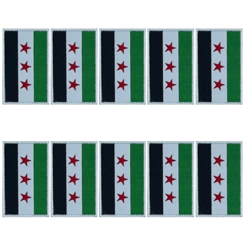 Syrien Neue Flaggen Abzeichen Stickpatches Für Rucksäcke Hüte Und Outdoor Ausrüstungsdekoration Mit Einfachem Hakenverschluss von KAHDGSS