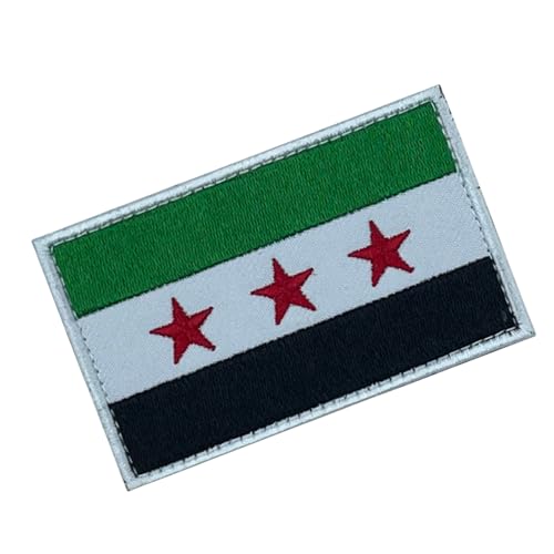 Syrien Neue Flaggen Abzeichen Stickpatches Für Rucksäcke Hüte Und Outdoor Ausrüstungsdekoration Mit Einfachem Hakenverschluss von KAHDGSS