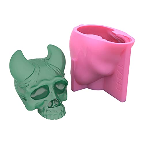 Teufelshörner/Schädelschädel Silikonform Epoxidharz Dekoration Machen Seife Schmelze Harz Polymer Ton Home Dekoration von KAHDGSS