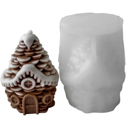 Tinecone Silikonform Weihnachtsfest Kerzenkerze Silikonform Für Epoxidharz Handgefertigtes Kerzenseife Schokolade Back Kreative Feiertags Dekoration Formen von KAHDGSS