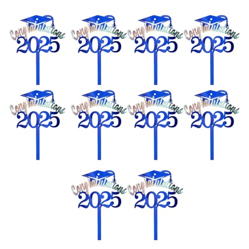 Tortenaufsätze, 10 Stück, metallisch, Doktortenaufsätze, akademischer Hut, Kuchendekorationen, einfache Installation, für Dessert-Tischdekoration, Abschlussdekorationsset Tortenaufsätze, 10 Stück, metallisch, Doktortenaufsätze, akademischer Hut, Kuchendekorationen, einfache Installation, für Dessert-Tischdekoration, Abschlussdekorationsset von KAHDGSS