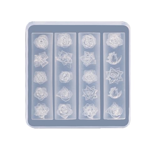 Vielseitige Silikonform Set Für 3D Nägelkunst Mit Rosenblumendesigns Ideal Für Handwerk Und Schmuckhersteller von KAHDGSS