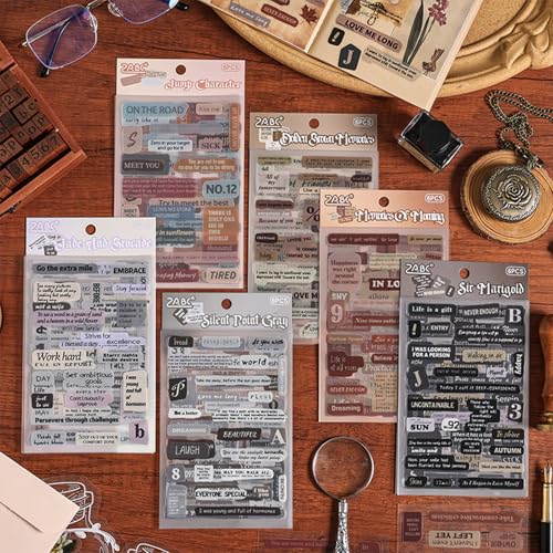 Wasserdichte Vintage Pet Sticker Artistic Letter Designs Decal Für Ihren Kreativen Planer & Projekte Kreatives Brief Design von KAHDGSS