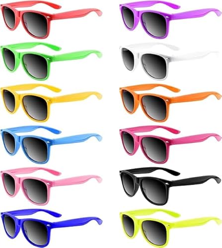 KAHEIGN 24er Pack Neon Sonnenbrille für Kinder, UV400-Schutz, 12 Farben, Modern, Unisex KAHEIGN 24er Pack Neon Sonnenbrille für Kinder, UV400-Schutz, 12 Farben, Modern, Unisex von KAHEIGN