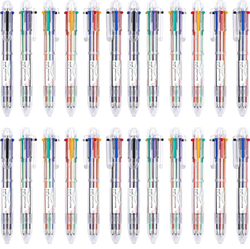 KAHEIGN 30Pcs 6-in-1 Kugelschreiber, 14cm einziehbare Kugelschreiber mit 0,5mm Tinte Stifte, mehrfarbig Kugelschreiber für Büro, Schulbedarf, Studenten, Kinder Geschenk von KAHEIGN