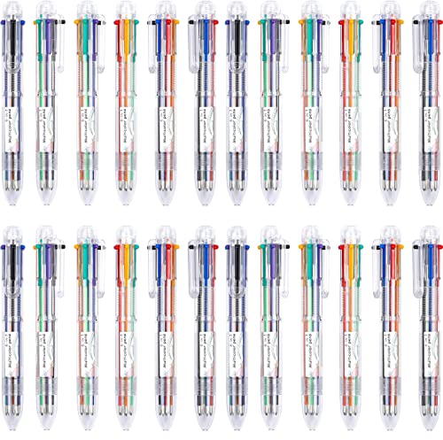 KAHEIGN 30Pcs 6-in-1 Kugelschreiber, 14cm einziehbare Kugelschreiber mit 0,5mm Tinte Stifte, mehrfarbig Kugelschreiber für Büro, Schulbedarf, Studenten, Kinder Geschenk von KAHEIGN