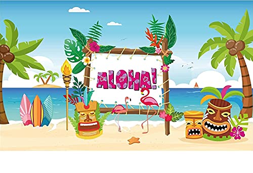 KAHEIGN Hawaii Aloha Party Dekorationen, 185CM x 110CM Große Sommer Luau Party Dekoration Banner, Tropische Aloha Party Banner Aloha Luau Party Fotoautomat Hintergrund Banner von KAHEIGN