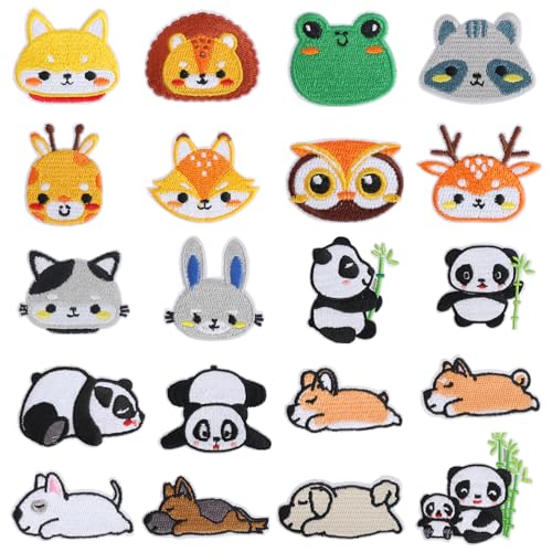 Bügelflicken Kinder, Bestickte Flicken zum Aufbügeln Kinder, Cartoon Bügelbilder für Textilien Erwachsene, Aufnäher Patches zum Aufbügeln, zum Ausbessern von Kleidung (20) von KAHOUI