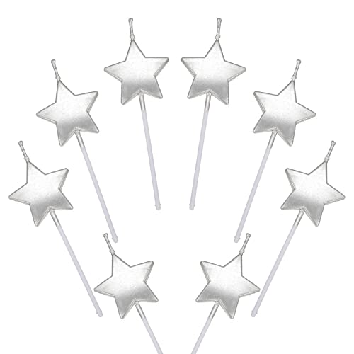 KAIAIWLUO Stern Geburtstagskerzen,8 Stück Metallic Sternform Kuchenkerzen für Geburtstag Hochzeit Party Cupcakes Dekorationen Jubiläum Silber KAIAIWLUO Stern Geburtstagskerzen,8 Stück Metallic Sternform Kuchenkerzen für Geburtstag Hochzeit Party Cupcakes Dekorationen Jubiläum Silber von KAIAIWLUO
