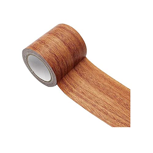 Klebeband Holzoptik,5,7cmx4,57m Selbstklebend Holzmaserung Panzertape Wasserdichtes Holzimitat-Band für Laminatboden-Kratzer-Reparatur Braun von KAIAIWLUO