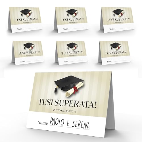 Tischkarten für Abschlussfeier, personalisierbar – Geschenk für Partys und Abschlussfeiern – Set mit 40 Stück Gadgets zum Abschluss – Premium-Karten A6 350 g – Tischdekoration Doktor von KAÏDENSÏ