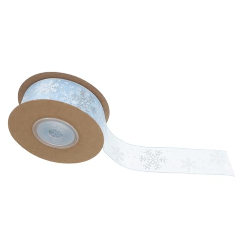 KAILIKETIY 1 Rolle Schneeflocken-chiffonband, Schneeflockenband Für Blumenstrauß, Weihnachten, Schneeflockenband, Geschenkverpackung, Partyband von KAILIKETIY