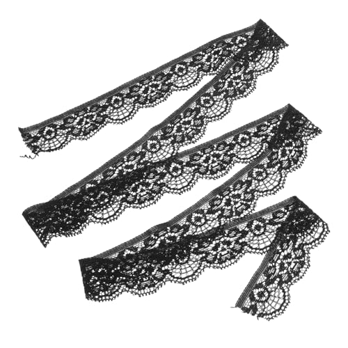 KAILIKETIY 1 Rolle Schwarzes Häkelspitzenband mit Floral Muster und Gewelltem Rand Für Nähprojekte Basteln und Diy Kleidung von KAILIKETIY
