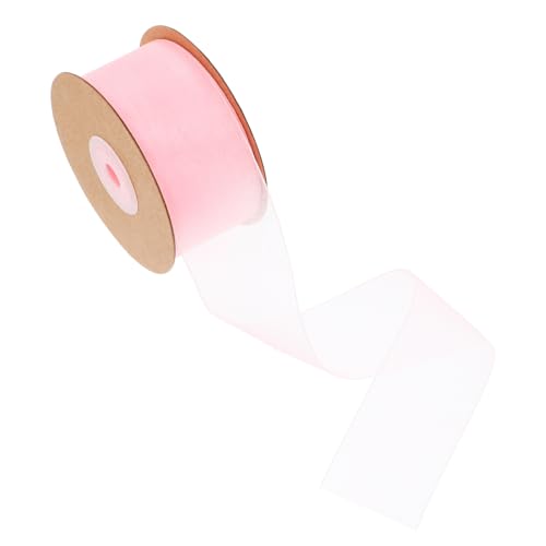 KAILIKETIY 1 Rolle Transparentes Chiffonband Hellpink für Diy Geschenkbündel Blumensträuße Dekorationen und Schleifen Robustes Doppelseitiges Band für Hochzeiten von KAILIKETIY