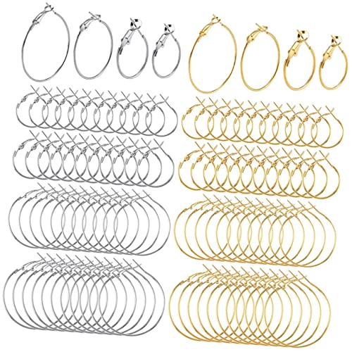 KAILIKETIY 1 Satz Alloy -runde Ohrringe Goldene Creolen Ohrringe, Perlenreifen Ohrringe Gold Ohrring-hardware Für Die Schmuckherstellung Ohrring -schmuckherstellung 96 Stück von KAILIKETIY
