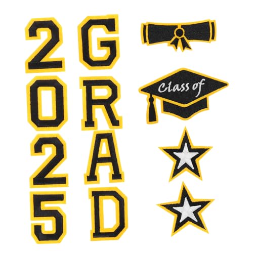 KAILIKETIY 1 Satz Graduation Iron Patches Applikationen für Kleidung Rucksäcke Hüte und Jacken für Abschlussfeier Einfach Anzubringen von KAILIKETIY