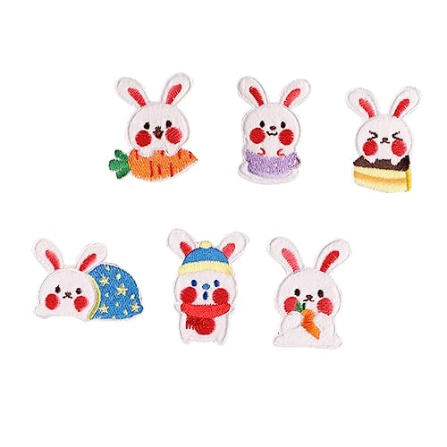 KAILIKETIY 1 Satz Rabbit Shape Patches Bestickte Applikationen Für Kleidung Taschen Und Rucksäcke Dekorative Stoffflicken Zum Aufnähen Oder Aufbügeln Für Reparaturen Und Diy Projekte 6 Stück von KAILIKETIY