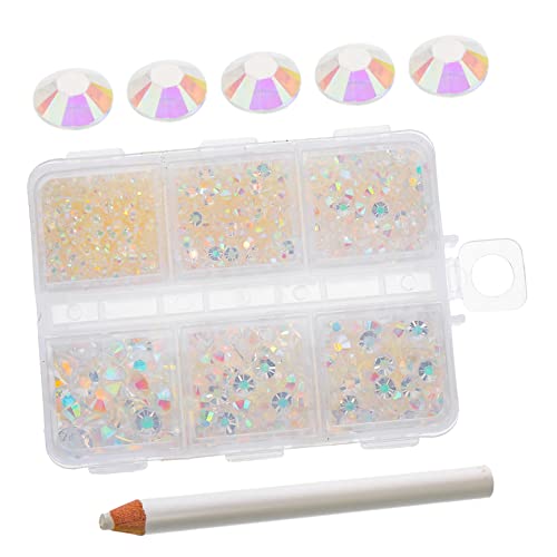 KAILIKETIY 1 Schachtel Fächer Box mit Flachen Strasssteinen DIY Nail Art Zubehör Farbige Resin Rhinestones für Kreative Maniküre Leicht und Tragbar für Bastelprojekte und Schmuckdekoration von KAILIKETIY