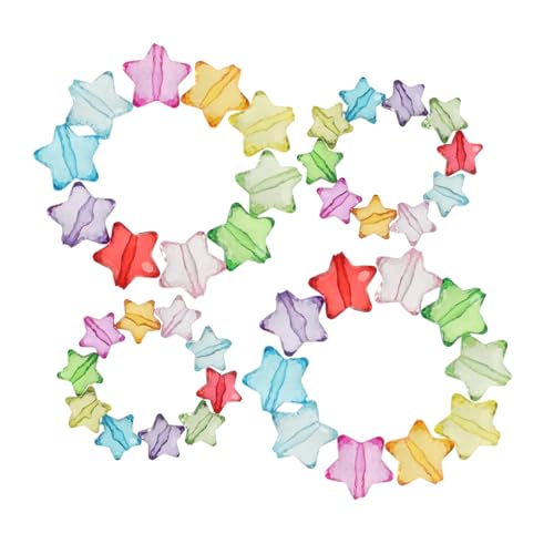 KAILIKETIY 1 Set Acrylperlen in Form Eines Fünfzackigen Sterns, Für Kinder, Zum Selbermachen Von Schmuck, Charms, Mehrfarbige Bastelperlen Für Armbänder, Partygeschenke, von KAILIKETIY