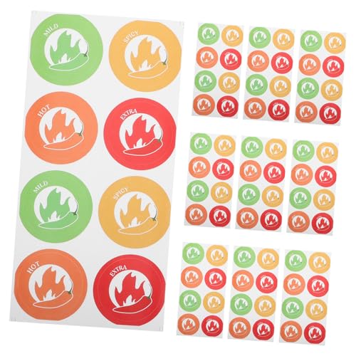 KAILIKETIY 10 Blatt Warnaufkleber für Scharfe Lebensmittel Klebeetiketten zur Kennzeichnung Des Schärfegrads mit Chili für Sicheres Essen für Zuhause und KAILIKETIY 10 Blatt Warnaufkleber für Scharfe Lebensmittel Klebeetiketten zur Kennzeichnung Des Schärfegrads mit Chili für Sicheres Essen für Zuhause und von KAILIKETIY