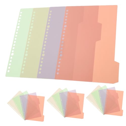 KAILIKETIY 10 Sätze Lochgefertigte Abnehmbare Notizbuch trennblätter Farbige Pp registerkarten für Ordner Schnellhefter und Loseblatt mappe Praktische Binder Tabs für Büro Schule und Zuhause von KAILIKETIY