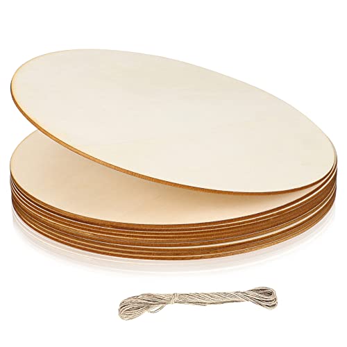 KAILIKETIY 10 Stück Runde Holzscheiben Natürliche Holzplatten mit Ropes für DIY Bastelarbeiten Dekoration für Hochzeiten Partys und Zuhause KAILIKETIY 10 Stück Runde Holzscheiben Natürliche Holzplatten mit Ropes für DIY Bastelarbeiten Dekoration für Hochzeiten Partys und Zuhause von KAILIKETIY