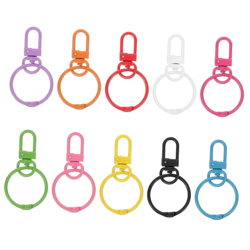 KAILIKETIY 10 Stück Teiliges Metall Schlüsselanhänger Clips Drehbarer Türverschluss DIY Karabiner Schlüsselringe für Taschen Anhänger Zubehör Langlebig Leicht Tragbar von KAILIKETIY