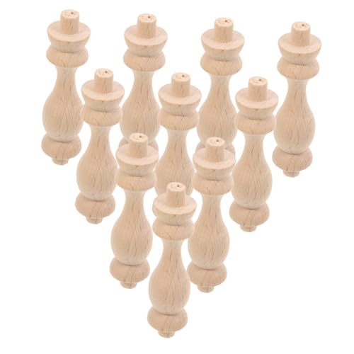 KAILIKETIY 10 Stück Unbehandelte Holzspindeln für Dekoration und Möbelbau Romantische Säulen für Diy Projekte und Kreative Einrichtungsideen von KAILIKETIY