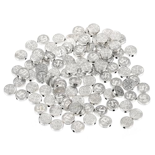 KAILIKETIY 100 Stück Kreuzperlen Herstellung runden groß Perlen für Schmuckhersteller Rosa sortiert Halskette Abstandsperle Runde Perlen Schmuck Abstandsperle Legierung Silver KAILIKETIY 100 Stück Kreuzperlen Herstellung runden groß Perlen für Schmuckhersteller Rosa sortiert Halskette Abstandsperle Runde Perlen Schmuck Abstandsperle Legierung Silver von KAILIKETIY