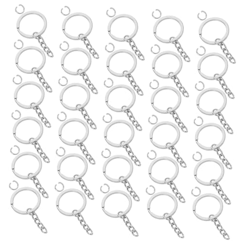 KAILIKETIY 100 Stück Silberne Flache Schlüsselringe mit Teiliger Kette Langlebig Verstellbar Sicher für Diy Schmuck und Schlüsselanhänger Kleine Keyring Circles Key Fob Rings KAILIKETIY 100 Stück Silberne Flache Schlüsselringe mit Teiliger Kette Langlebig Verstellbar Sicher für Diy Schmuck und Schlüsselanhänger Kleine Keyring Circles Key Fob Rings von KAILIKETIY