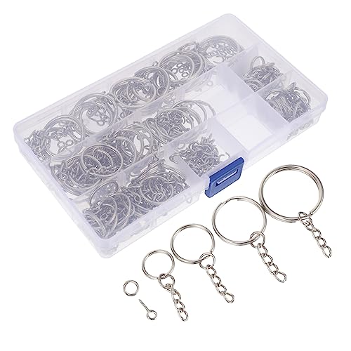 KAILIKETIY 100 Stück Teiliges Schlüsselring Langlebiger mit Schrauben und Offenen Ringen Glatte Oberfläche für DIY Schmuck Taschen Gepäck und Vielseitige Bastelprojekte von KAILIKETIY