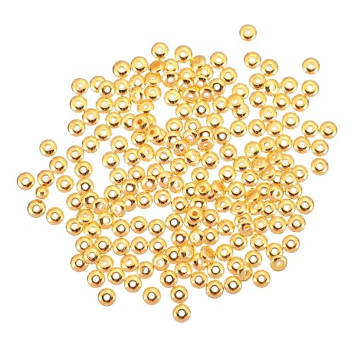 KAILIKETIY 1000 Stück DIY Spacer Perlen Goldfarbene Runde Abstandsperlen für Armband Halskette Schmuckherstellung Bastelzubehör Perlenketten Selbermachen Namensarmband von KAILIKETIY