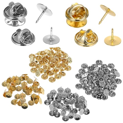 KAILIKETIY 100Paare Pin Backs Clutch Pins für Schmuckherstellung Hochwertige Broschenverschlüsse mit Verriegelungsfunktion für Erhöhte und Langlebigkeit von KAILIKETIY