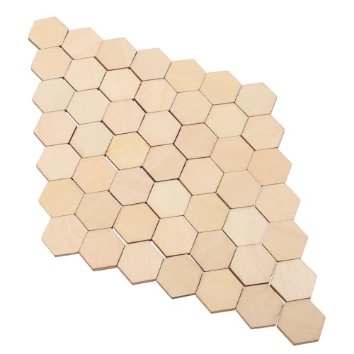 KAILIKETIY 100Stück Buchenholz Sechseckige Ornamente DIY Holzformen für Hochzeiten Geburtstage und Weihnachtsdeko Langlebige und Sichere Holzdekorationen zum Basteln mit Familie von KAILIKETIY
