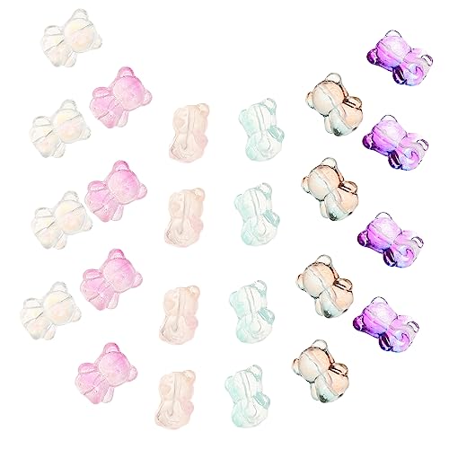 KAILIKETIY 100Stücke Bärenperlen Dekorative Bärenanhänger für DIY Schmuck Armbänder und Bastelarbeiten Vielseitig und Charmant von KAILIKETIY