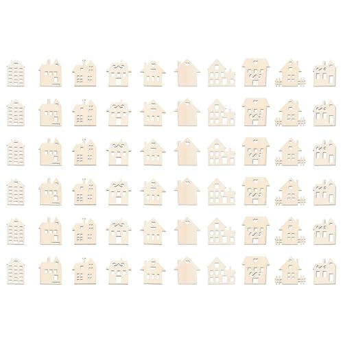 KAILIKETIY 100Stücke DIY Holzscheiben für Unfertige Leere Holzstücke Hausform zum Bemalen Basteln und Kreativen Handwerken KAILIKETIY 100Stücke DIY Holzscheiben für Unfertige Leere Holzstücke Hausform zum Bemalen Basteln und Kreativen Handwerken von KAILIKETIY