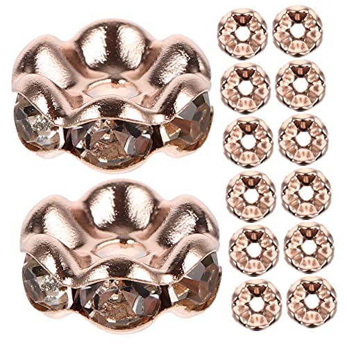 KAILIKETIY 100Stücke DIY Schmuck Spacer Perlen Wellenförmige Roségold Abstandshalterperlen für Armbänder und Handwerksprojekte Langlebige und Legierungsperlen von KAILIKETIY