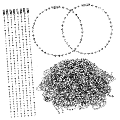 KAILIKETIY 100Stücke Einstellbare Kugelkette für Schlüsselanhänger und Anhänger Silber DIY Projekte Hundemarken und Mehr von KAILIKETIY
