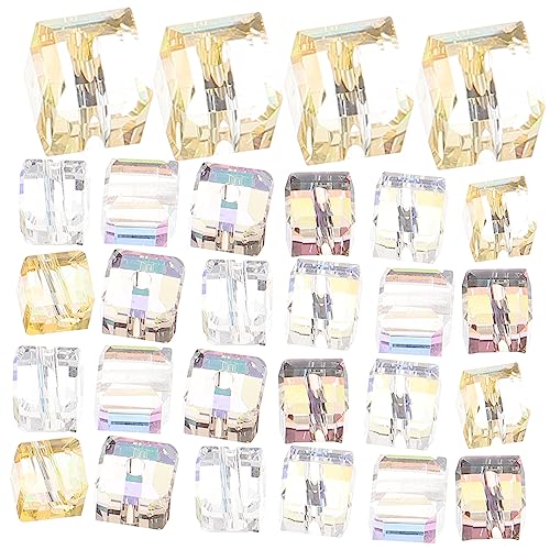 KAILIKETIY 100Stücke Glasperlen zum Selbermachen Würfel Perlen für DIY Schmuck Bastelperlen für Armbänder und Langlebige und Vielseitige Kunsthandwerk Zubehör von KAILIKETIY