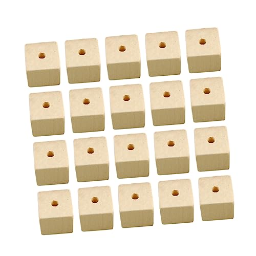 KAILIKETIY 100Stücke Quadratische Holzperlen DIY Schmuckzubehör für Armbänder Ketten und Handgemachte Holzperlen Natürlicher Farbe für Kreative Bastelprojekte von KAILIKETIY