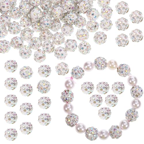 KAILIKETIY 100Stücke Strass Perlen für Schmuckherstellung DIY Bastelperlen Abstandshalter für Armbänder und Ohrringe Vielseitig Einsetzbar Langlebig von KAILIKETIY
