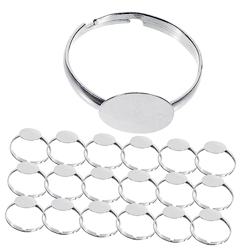 KAILIKETIY 100Stücke Verstellbare Ringlünette Rohlinge Teiliges für DIY Schmuckherstellung für Fingerringe und Bastelprojekte mit Exquisiter Verarbeitung und Bequemer von KAILIKETIY