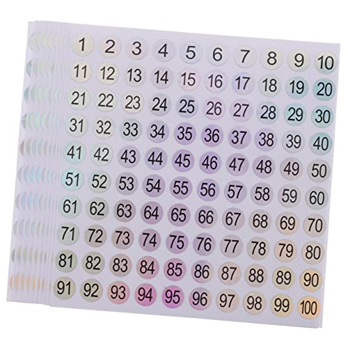 KAILIKETIY 10Blätter Runde Digitale Zahlenaufkleber Nummerierte Selbstklebende Sticker für Organisation Markieren von Mülleimern und Werkzeugkästen von KAILIKETIY