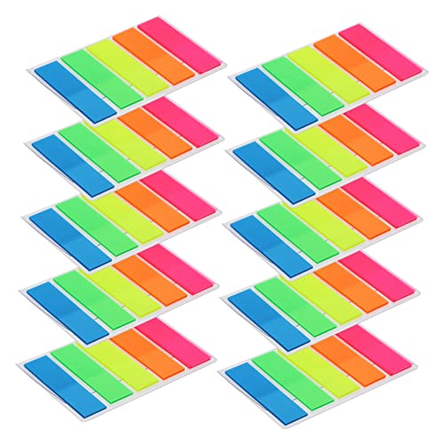KAILIKETIY 10Sätze Selbstklebende Memo Pads Bunte Indexaufkleber zur Organisation von Notizen Dokumenten und Büchern Wiederverwendbar Einfach zu Positionieren Entfernen von KAILIKETIY