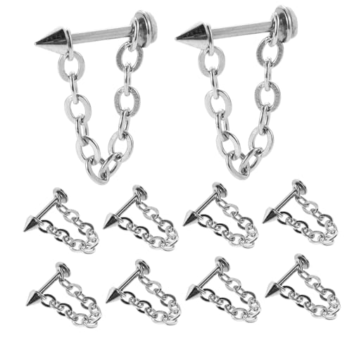 KAILIKETIY 10Stücke Abnehmbare Lippenstecker mit Kugel und Spike Design Modischer Lippenschmuck für Männer und Frauen Vielseitige Ketten Dekoration von KAILIKETIY