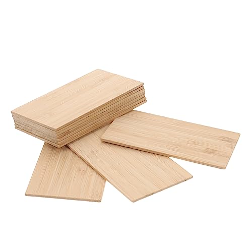 KAILIKETIY 10Stücke Bambus Rechteckige Ausschnitte für DIY Dekoration Natürliche Bambusmaterialien Langlebig und Leicht für Handwerk und Projekte von KAILIKETIY