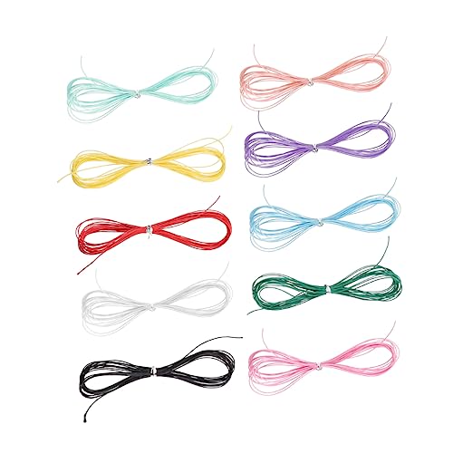 KAILIKETIY 10Stücke DIY Handgewebtes Seil Farbige Wachsschnur für Armbänder und Halsketten Dicke pro Packung für Schmuckherstellung und Bastelprojekte von KAILIKETIY