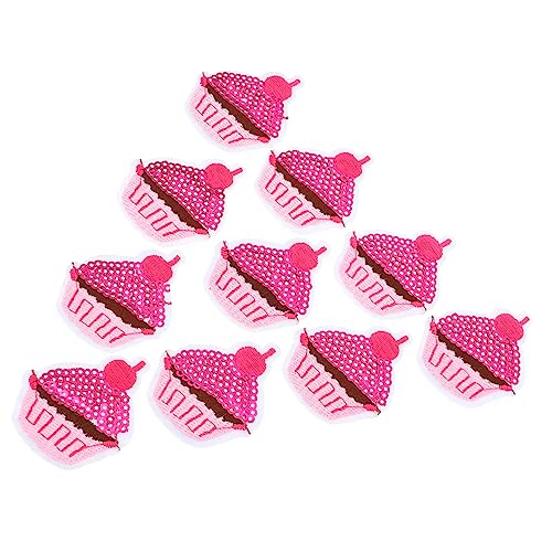 KAILIKETIY 10Stücke Eiscreme Cupcake Patches Glitzernde Pailletten Aufnäher zum Aufbügeln für DIY Nähzubehör für Kleidung und Taschen Design von KAILIKETIY