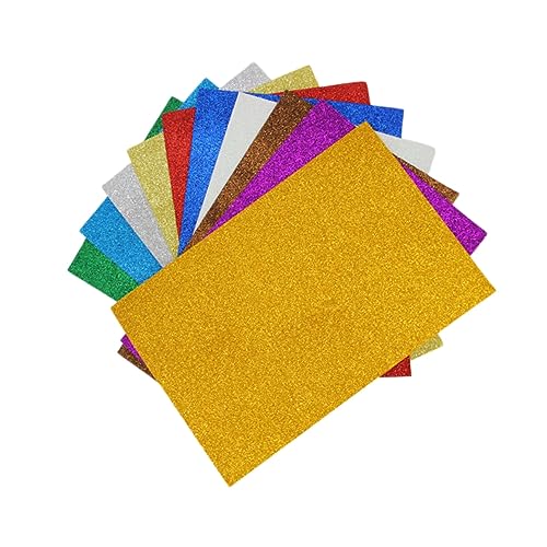 KAILIKETIY 10Stücke Glitzer Bastelpapier Teiliges DIY Material für Vielseitig Einsetzbar für Projekte Hohe Leuchtende Farben Einfach von KAILIKETIY